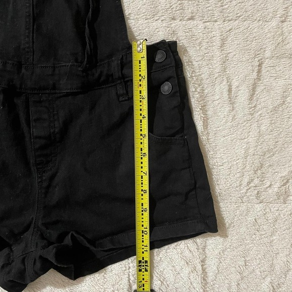 PacSun Black Denim Overall Shorts Stretch / Size 27 - Picture 10 of 10